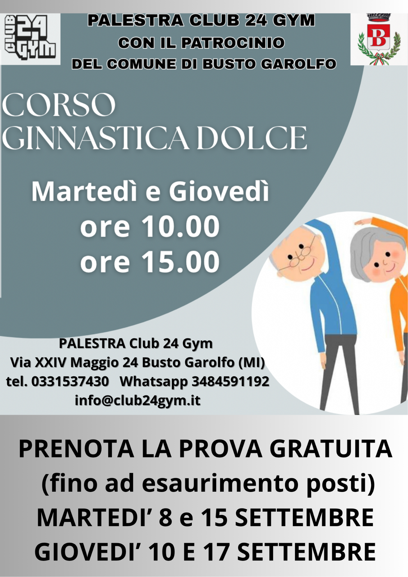 Corso di Ginnastica Dolce - Prove Gratuite