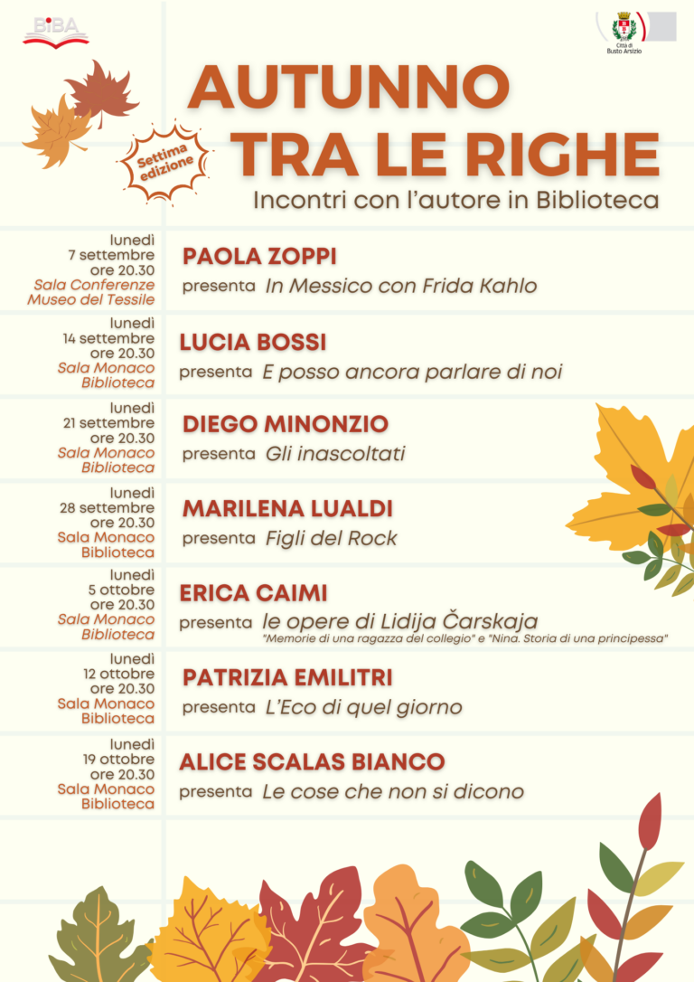 Autunno tra le Righe – Incontri con l’autore in Biblioteca