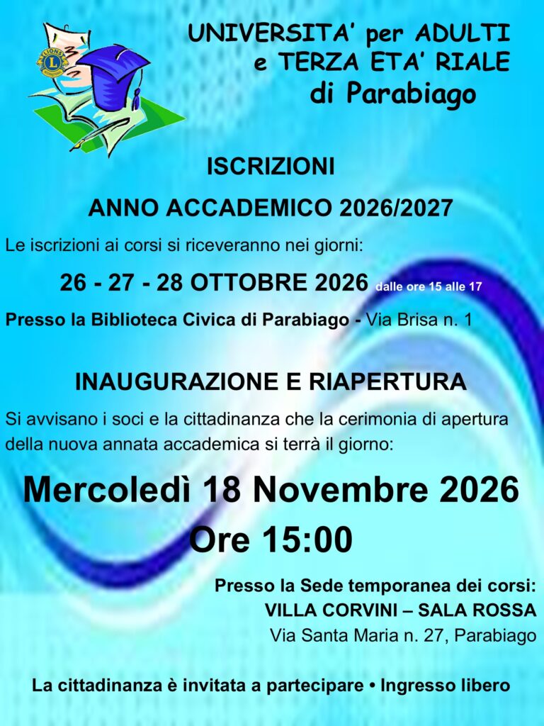 Cerimonia di inaugurazione Anno Accademico 2026/2027 UATE